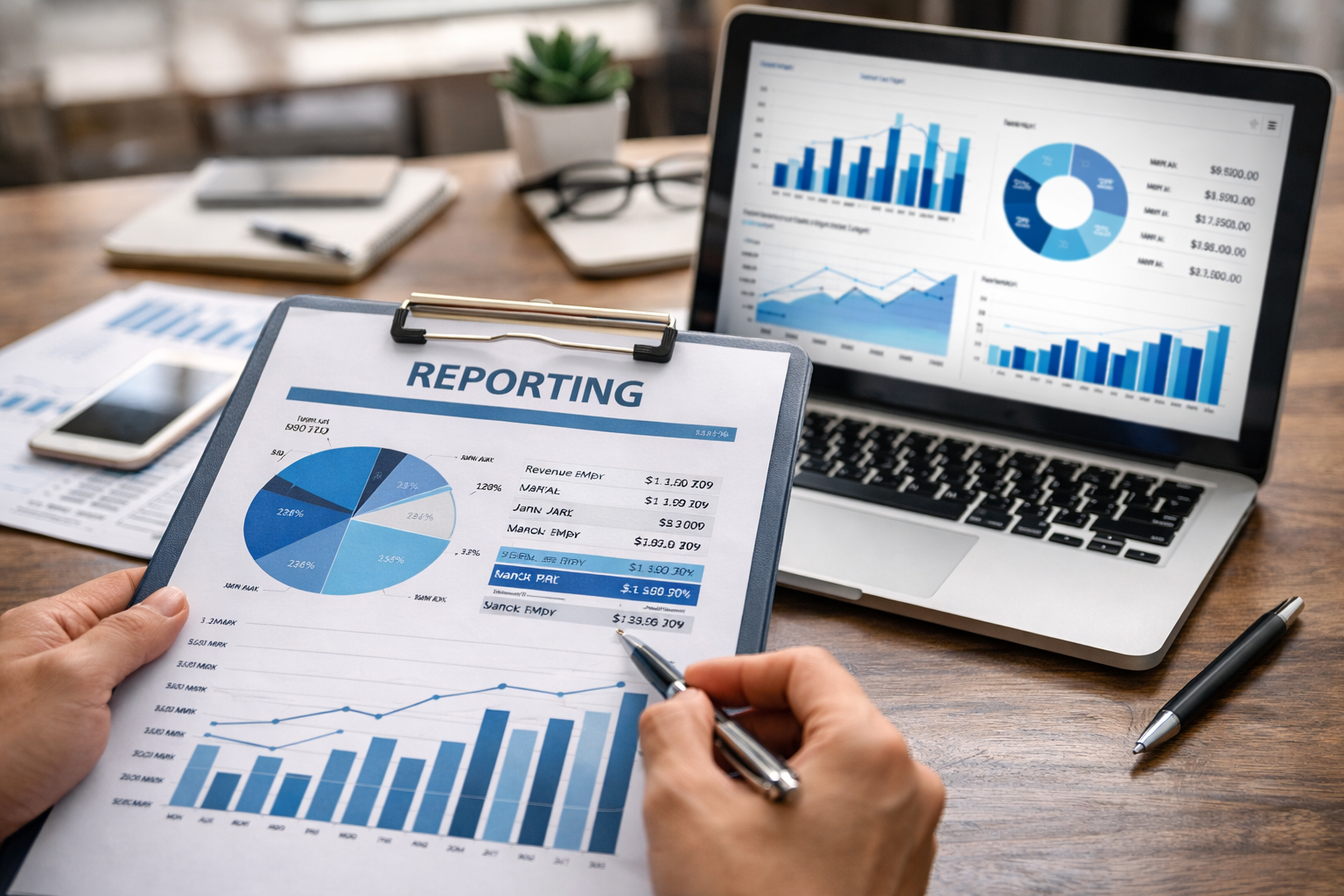 Financial reporting and analytics